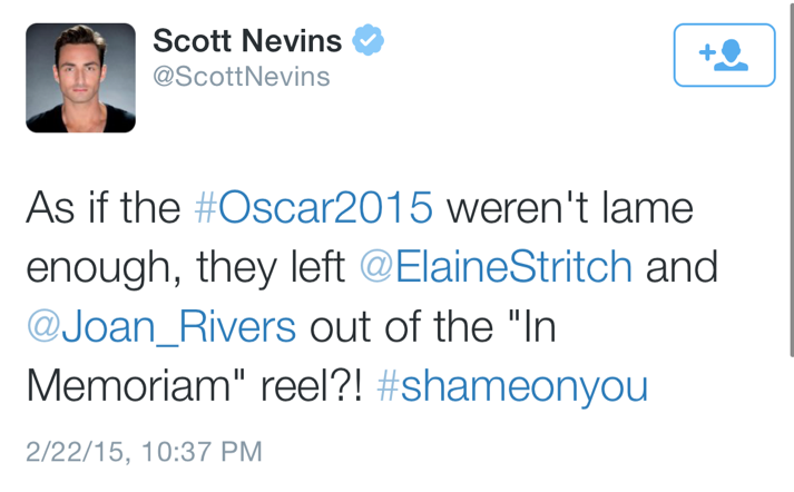 Oscars Forgets About Brooklyn Born Joan Rivers?