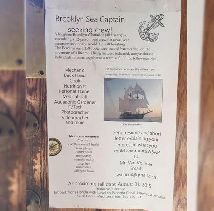 Crazy Job Alert: Brooklyn Sea Captain Looking For Crew Memebers