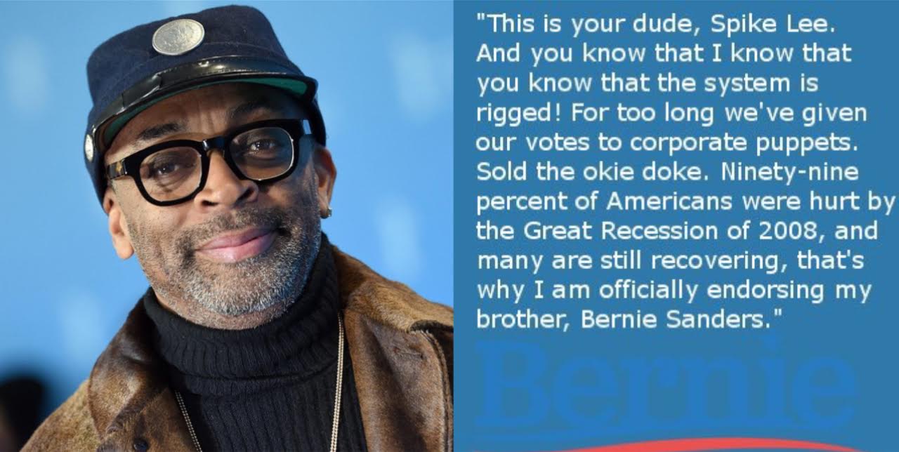 Spike Lee 'Feels The Bern' And Publicly Endorses Bernie Sanders