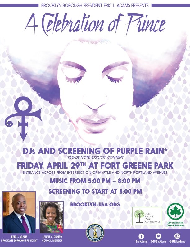 Mega Prince Tribute To Take Place At Fort Greene Park On Friday