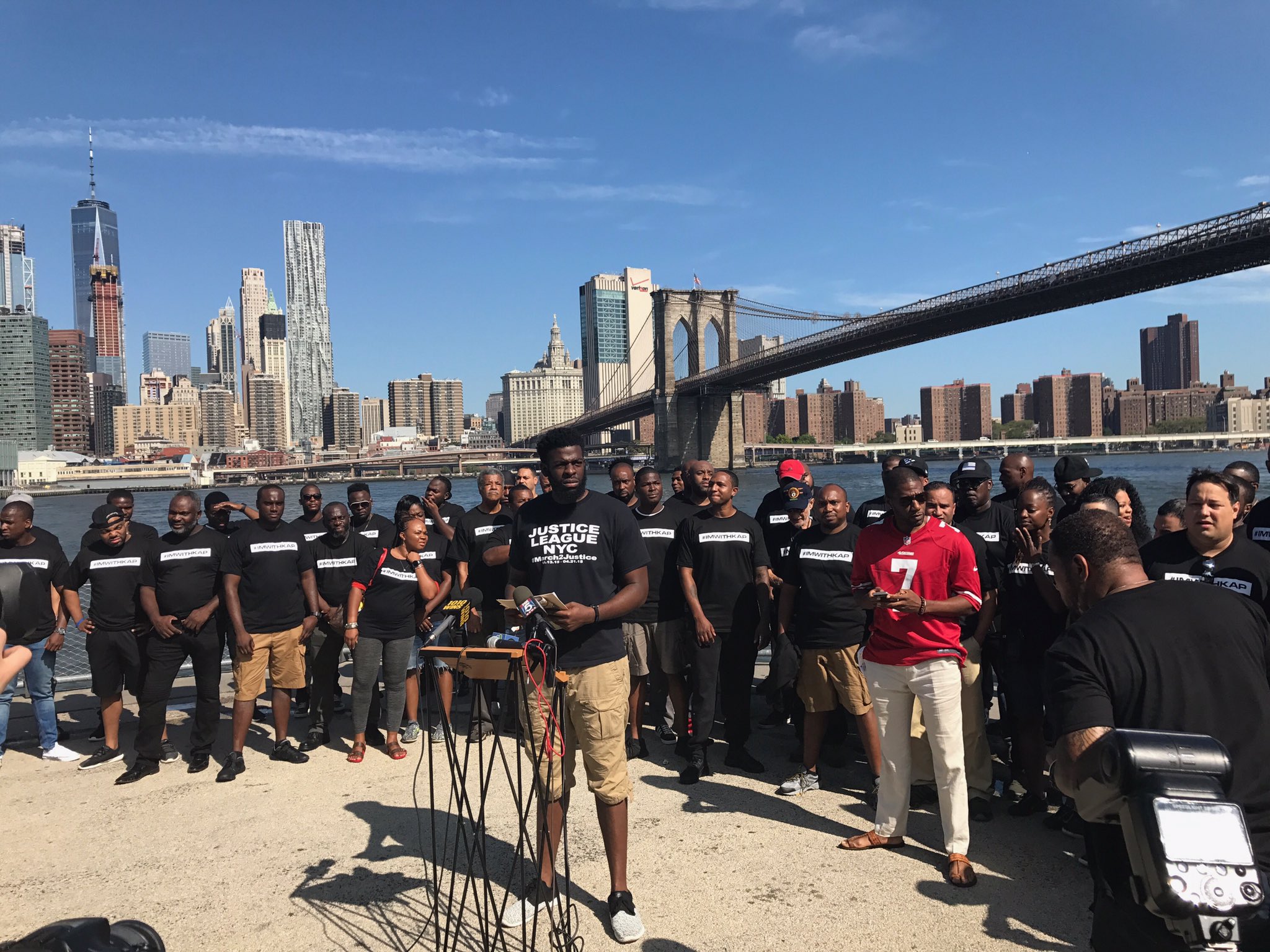 Nearly 100 NYPD Officers Stand in Support of Colin Kaepernick During Brooklyn Rally